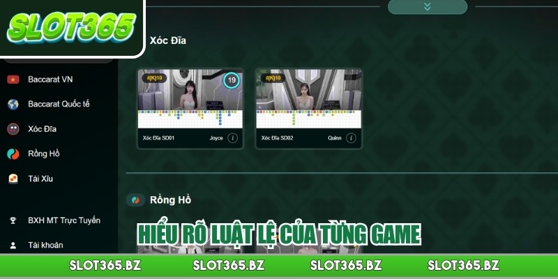 Hiểu rõ luật lệ của từng game