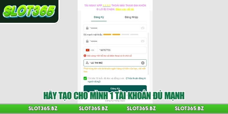 Hãy tạo cho mình 1 tài khoản đủ mạnh